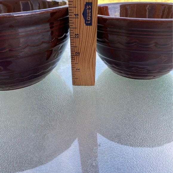 Vtg 1950s Marcrest Brown Stoneware Daisy Dot Pattern Mixing Bowls USA Oven Proof - Picture 5 of 10